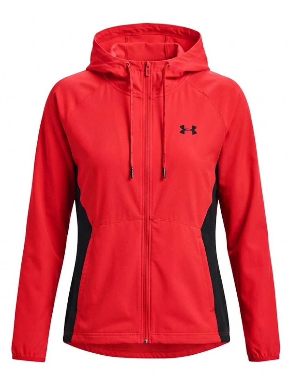 Under Armour Women's Red Full-Zip Hooded Active Jacket Size Medium